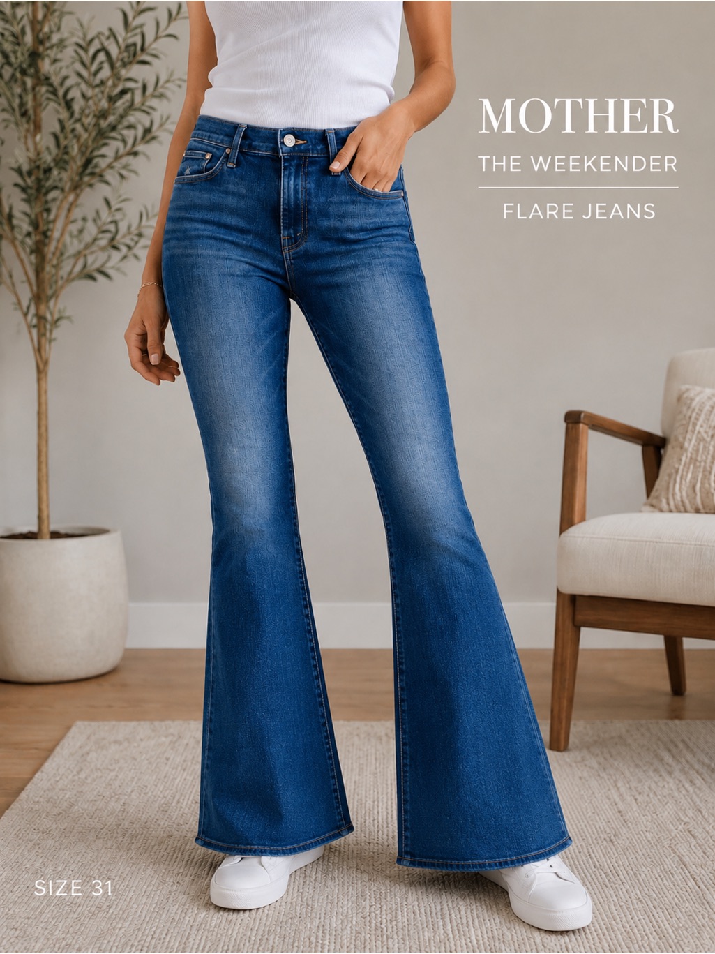 Mother The Weekender Teaming Up Flare Jeans Size 31